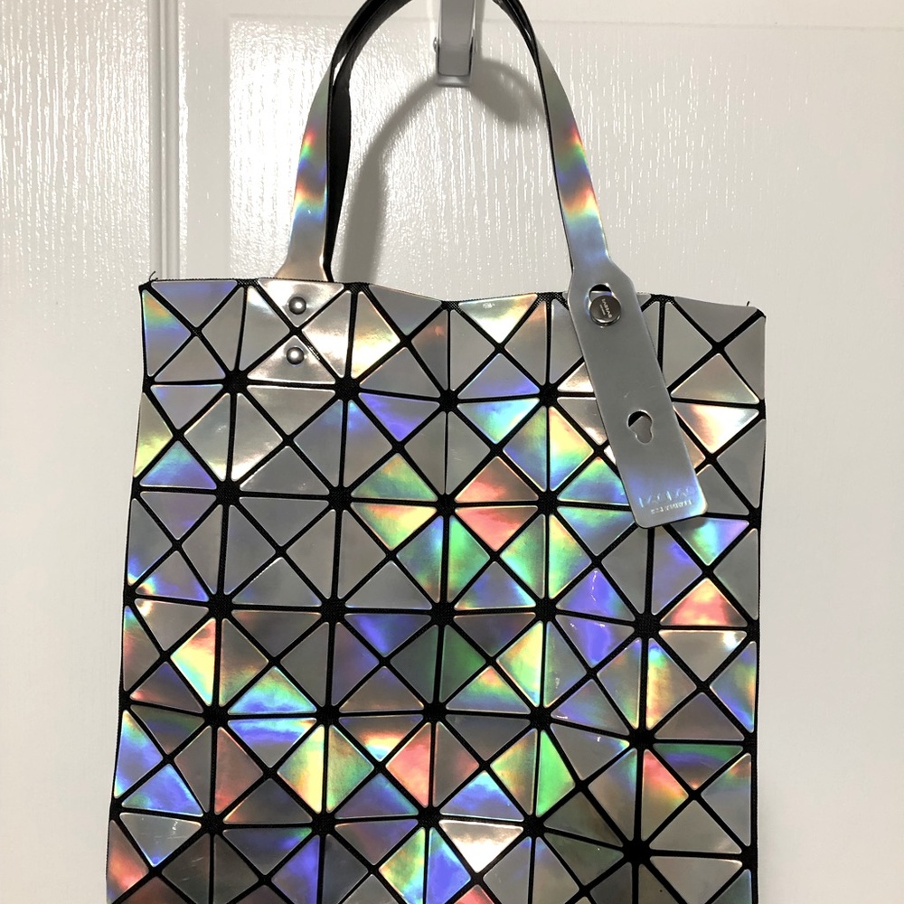 Silver geometric patterns tote bag